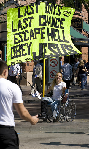 Obey jesus avoid hell sign