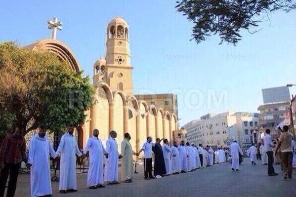 Muslims protecting church in Egypt